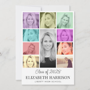 Faire-part Collage photo multicolore tendance