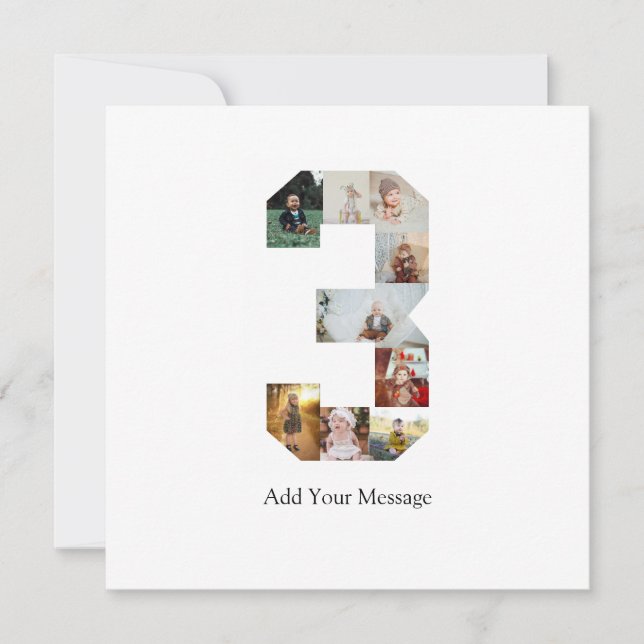 Faire-part Collage photo n°3 en noir et blanc (Devant)