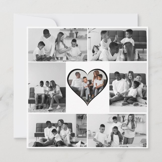 Faire-part Collage photo noir et blanc 7 (Devant)
