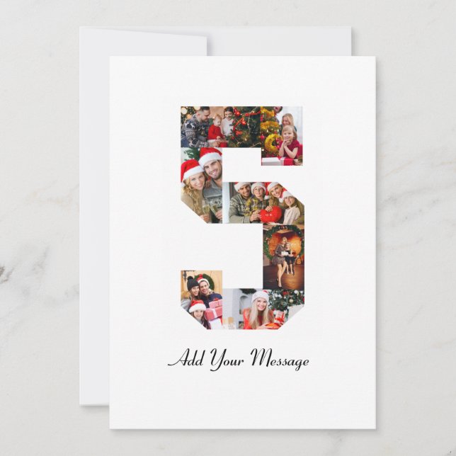 Faire-part Collage photo noir et blanc numéro 5 (Devant)