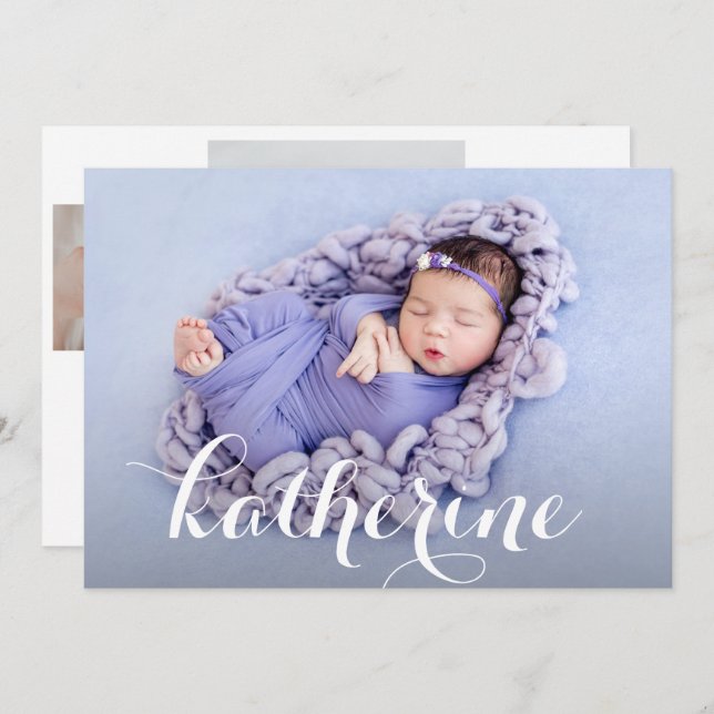 Faire-part Collage photo simple naissance (Devant / Derrière)