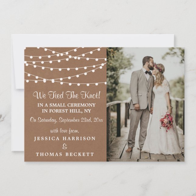 Faire-part Collection de Mariages Rustic Kraft (Devant)
