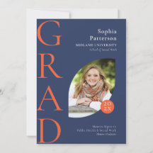 College Graduate Photo Blue Orange