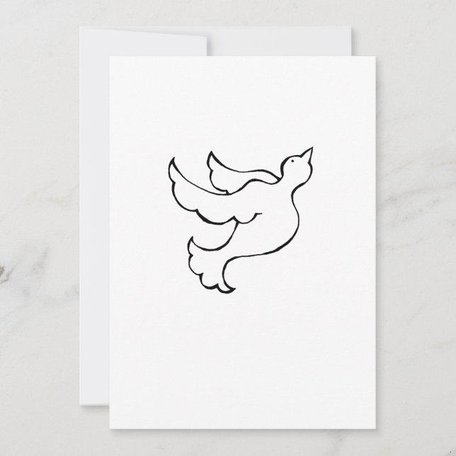 Faire-part Colombe volant espoir foi liberté art inspirant (Devant)