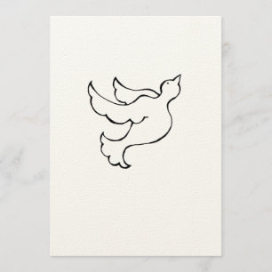 Faire-part Colombe volante espoir foi liberté art inspirant