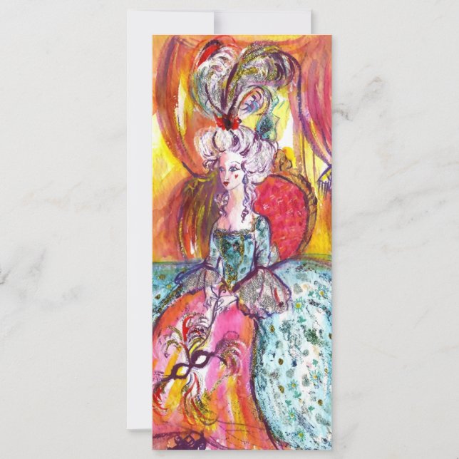 FAIRE-PART COLOMBINA / MARDI GRAS MASQUERADE BALL (Devant)