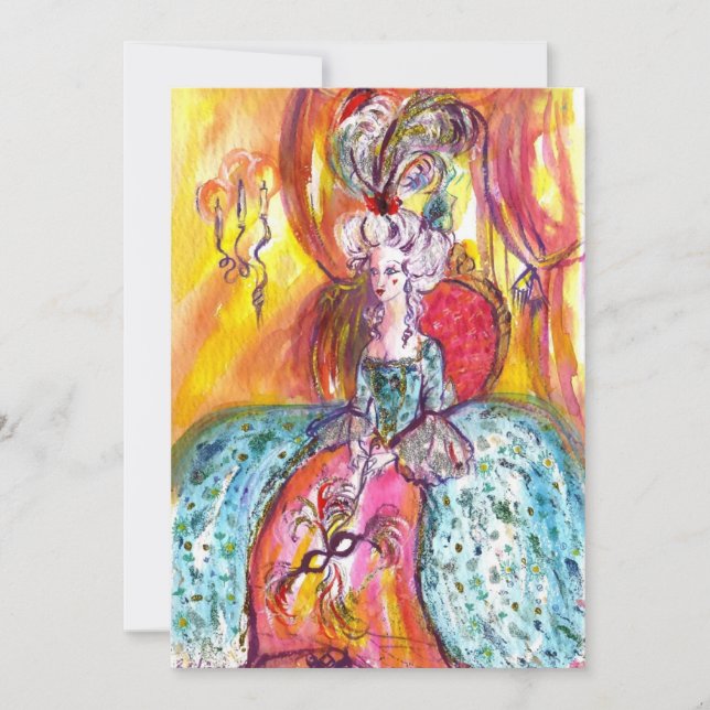 FAIRE-PART COLOMBINA / MARDI GRAS MASQUERADE BALL (Devant)