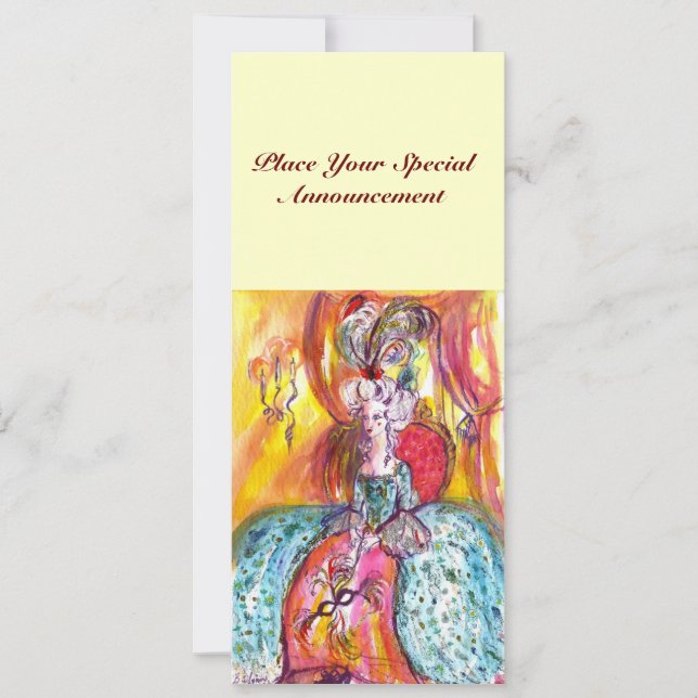 FAIRE-PART COLOMBINA / MARDI GRAS MASQUERADE BALL (Devant)