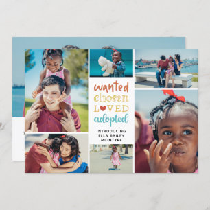 Faire-part Coloré Recherché choisi aimé Photo Collage