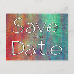 Faire-part Colorée Enregistrer la date carte postale (personn
