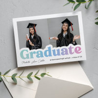 Colorful Blue Typography 2025 Graduation Photo