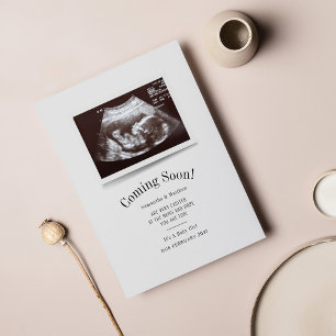 Faire-part Coming Soon Ultrasound Photo Pregnancy