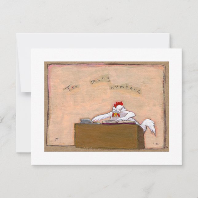 Faire-part Comptable de jour fiscal numéros de poule amusant  (Devant)