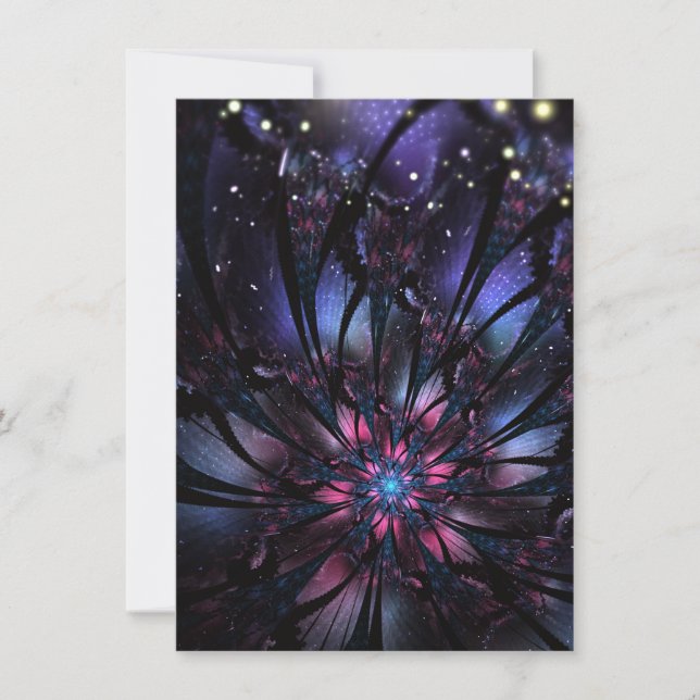 Faire-part Conception Abstraite des fleurs fractales. (Devant)