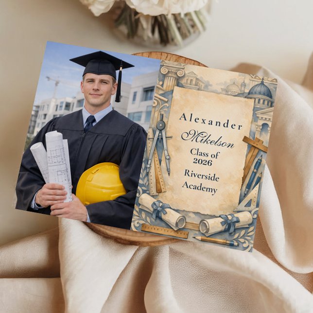 Faire-part Conception de diplôme d'architecte en photographie (Créateur téléchargé)