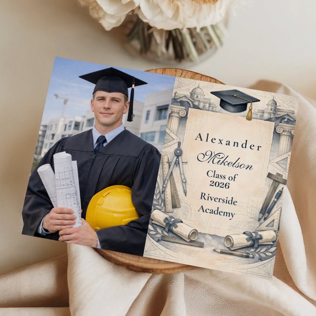 Faire-part Conception de diplôme d'étudiant en architecture d (Créateur téléchargé)