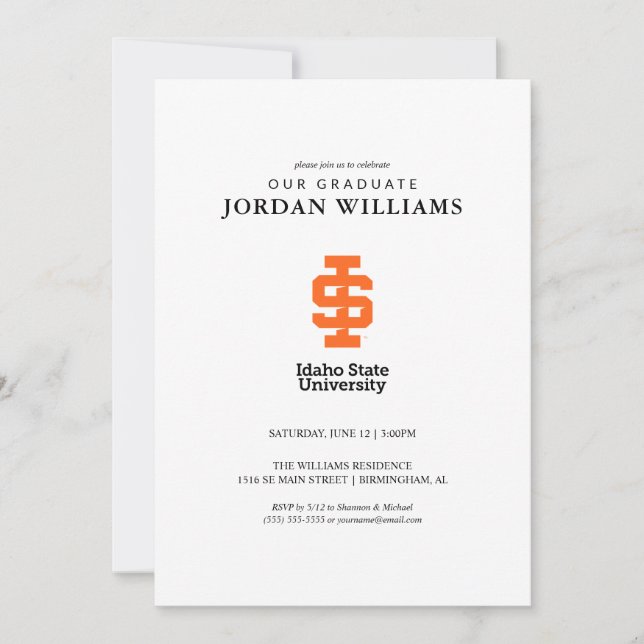 Faire-part Conception officielle du logo de l'Université d'Ét (Devant)