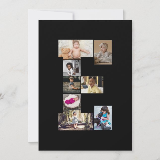 Faire-part Concevez votre propre lettre E photo Collage (Devant)