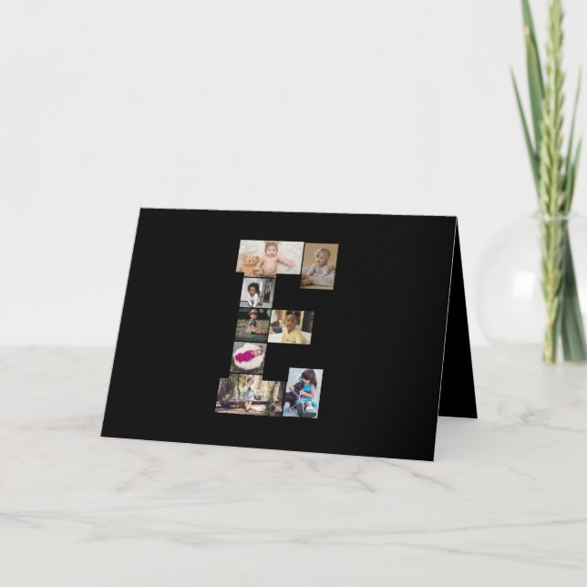 Faire-part Concevez votre propre lettre E photo Collage (Devant)