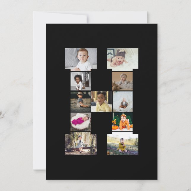 Faire-part Concevez votre propre lettre H photo Collage (Devant)