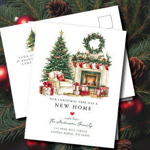 Faire-part confortable de déménagement Noël