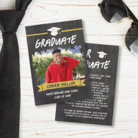 Cool Jaune Chalkboard Graduation Photo