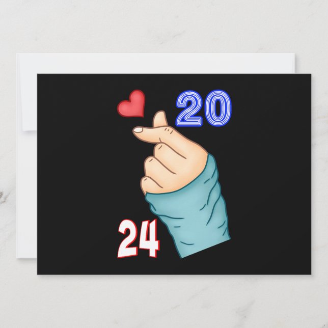 Faire-part Coréen Coeur 2024 (Devant)