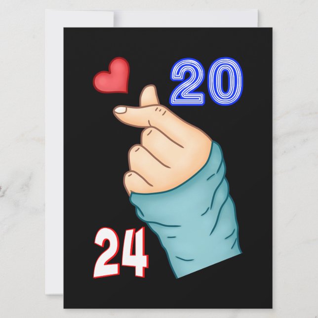 Faire-part Coréen Coeur 2024 (Devant)