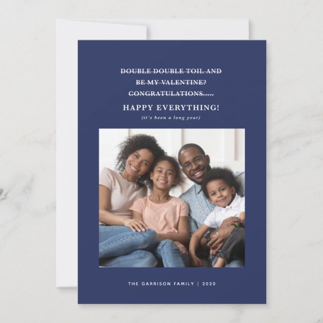 Faire-part Coronavirus Confus Salutations de vacances bleu (Devant)