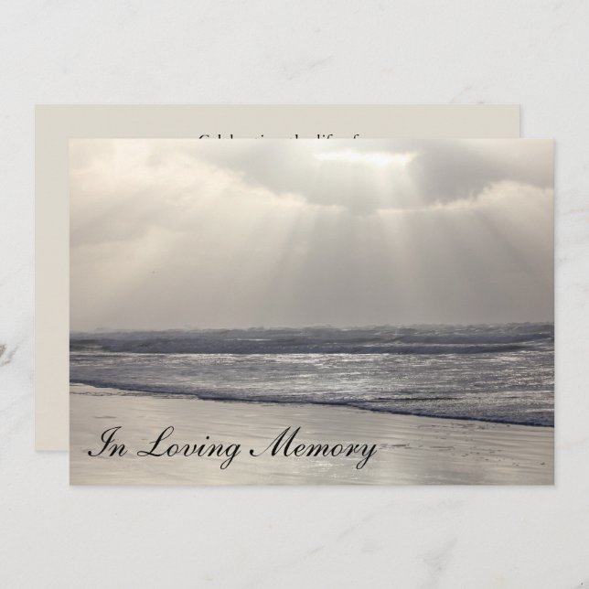 Faire-part côtier de cérémonie commémorative de (Devant / Derrière)