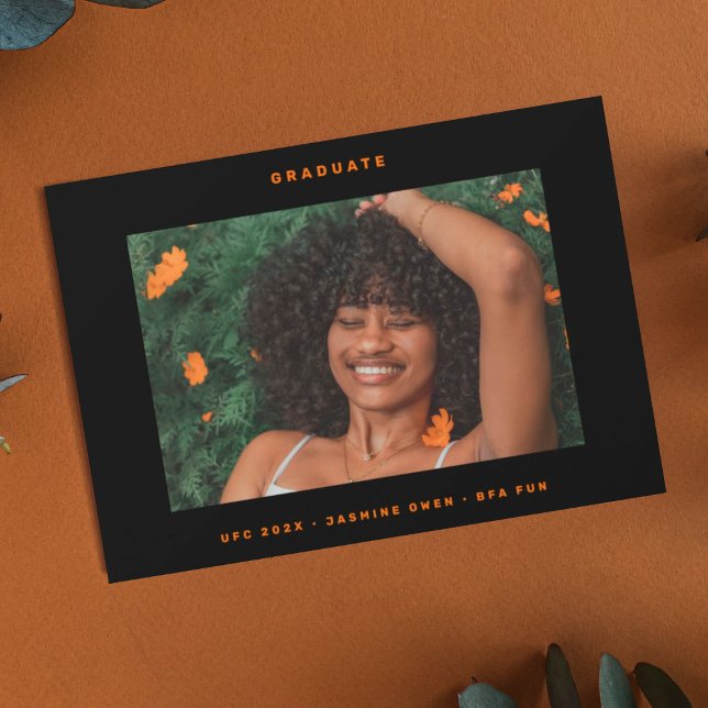 Faire-part Couleur personnalisée Texte Photo College (Créateur téléchargé)