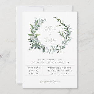 Faire-part Couronne botanique de sauge poussiéreuse Invitatio