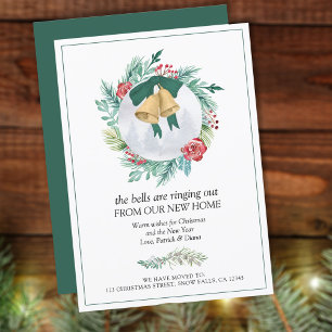 Faire-part Couronnes de Noël sonnant Nouvelle Maison Déménage
