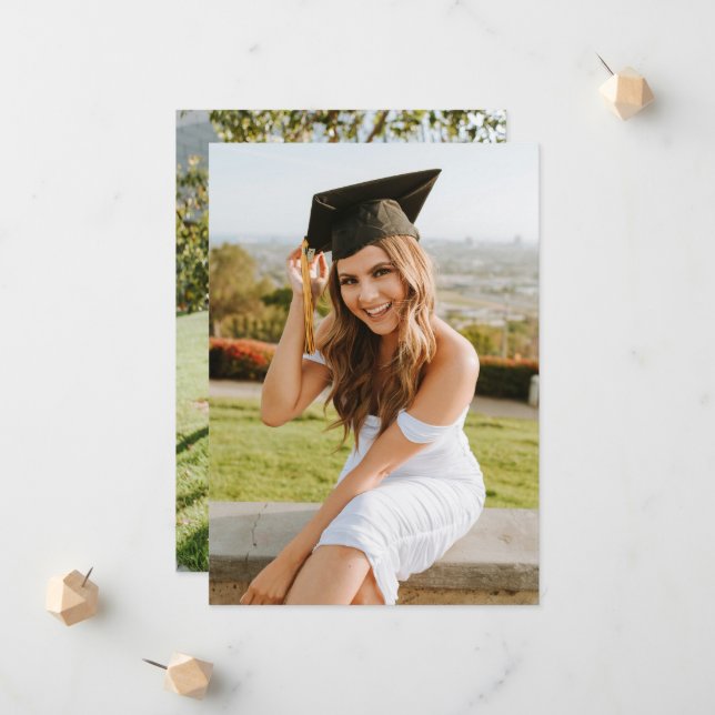 Faire-part Créez Votre Propre Photo de Diplômé 2 Personnalisé (Devant/Arrière en situation)