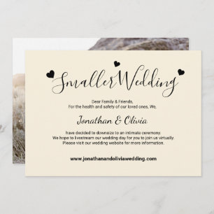 Faire-part Crème ivoire petit Mariage photo Mariage de taille