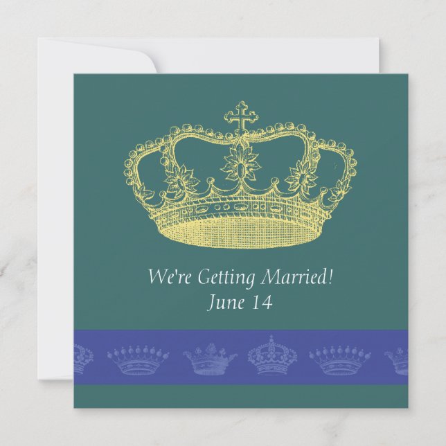 Faire-part Crown Designs - Bleu (Devant)