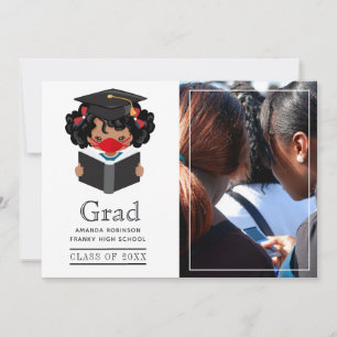 Faire-part Cute Covid African American Girl Graduation Photo