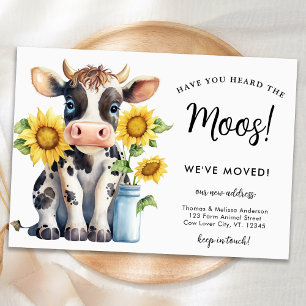 Faire-part Cute Cow Nouvelle adresse Nous avons déplacé le pa