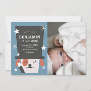 Faire-part Cute Magical Chien Baby Photo Naissance