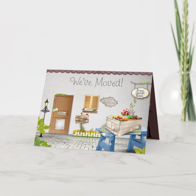 Faire-part Cute Nouvelle Maison Nous avons déplacé une nouvel (Devant)