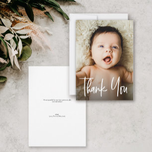 Faire-part Cute Photo Modifiable message Baby shower Merci