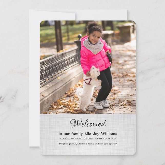 Faire-part d'adoption avec photo (Devant)