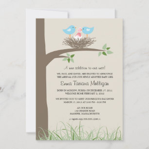 Faire-part d'adoption de couple gay Nid d'oiseau b