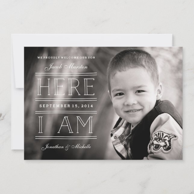 Faire-part d'adoption de photos neutres selon le s (Devant)