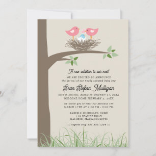 Faire-part d'adoption Nid d'oiseau