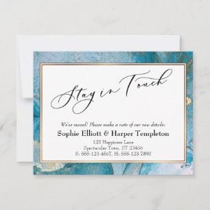 Faire-part d'adresse Blue and Gold