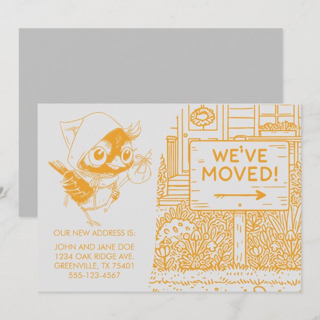 Faire-part d'adresse personnelle personnalisable (Devant / Derrière)