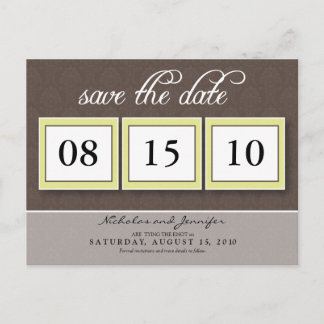 Faire-part Damask Box Trio Enregistrer la date Carte postale 