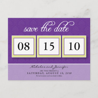 Faire-part Damask Box Trio Enregistrer la date Carte postale 