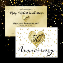 Faire-part d'anniversaire de mariage - 50 ans - Co